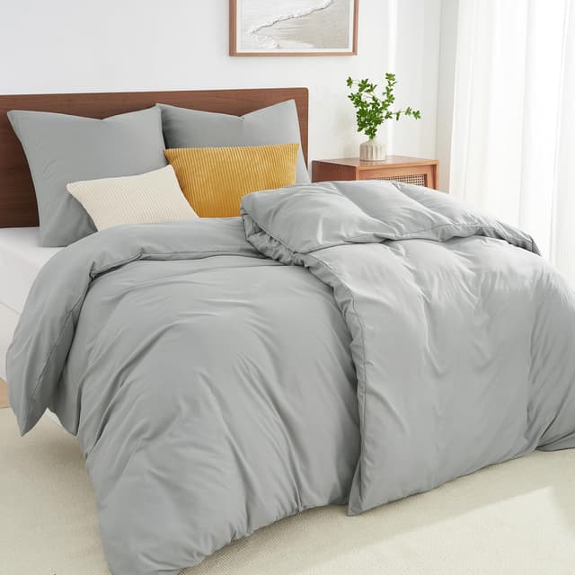 WohlNest Bettwäsche 135x200 4teilig Hellgrau 🛏️