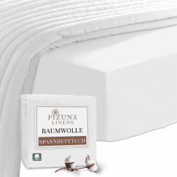 Pizuna 400 Fadenzahl Baumwolle Spannbettlaken 170x200-180x200cm Weiß 🛏️
