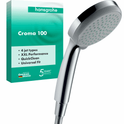 Hansgrohe Croma 100 Duschkopf 🚿 Handbrause mit 4 Strahlarten
