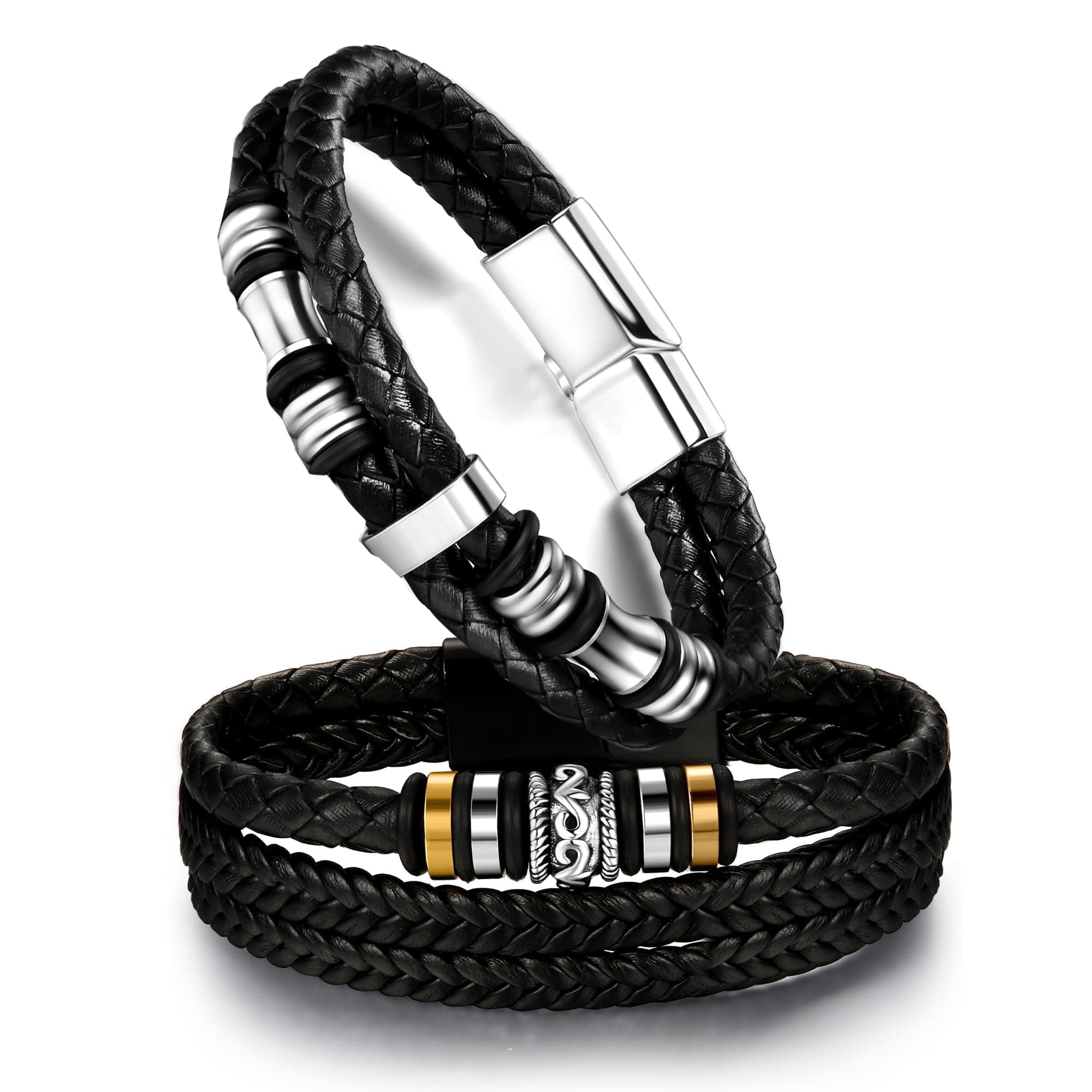 Dochais Herren Armband aus Premium Leder ⚫️🌟 Personalisiertes Geschenk 🎁