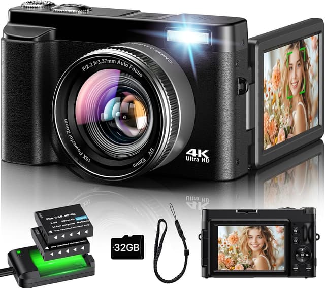 Digitalkamera 4K 16X Autofokus Digitalzoom Kamera 📸🎥