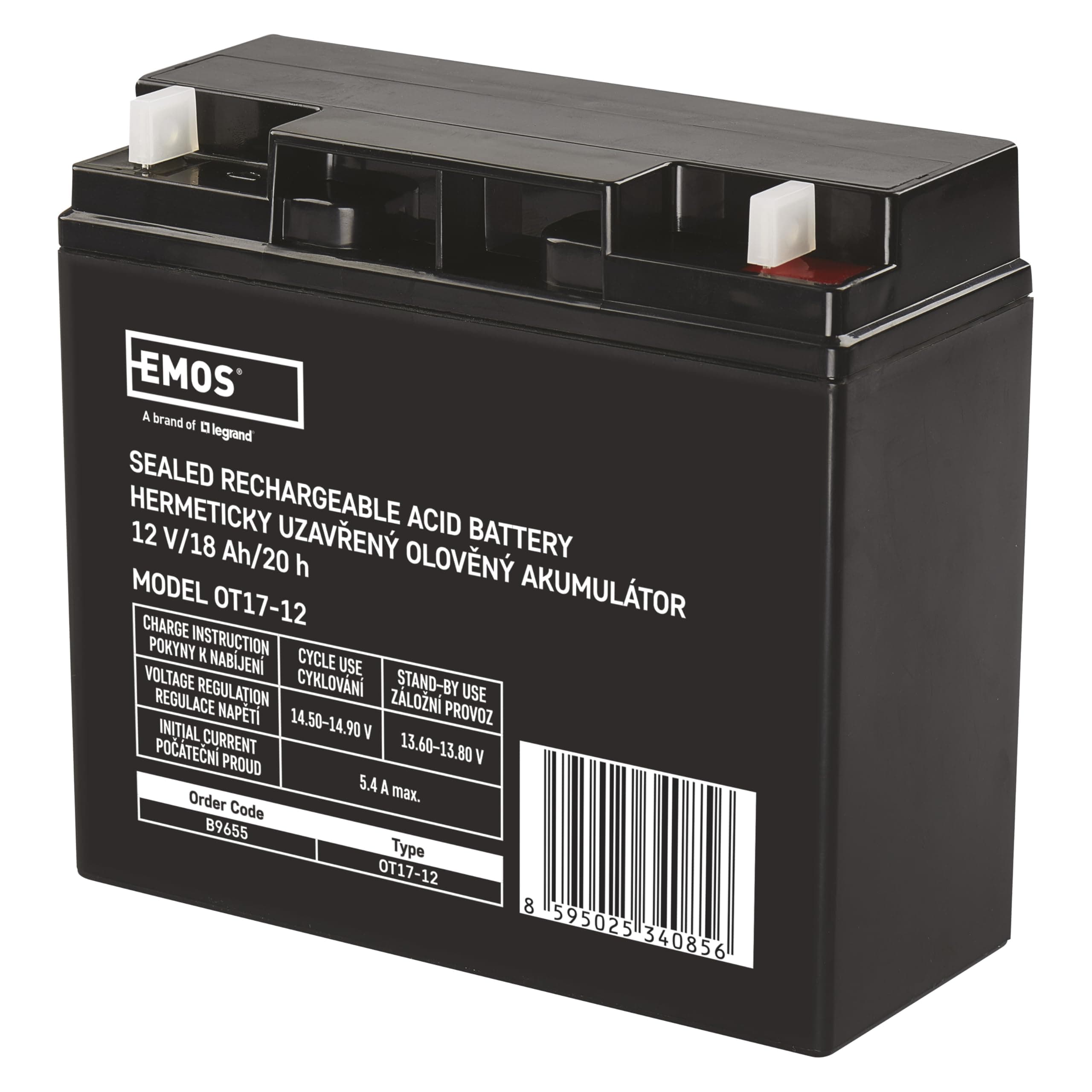 🔋 EMOS - Wartungsfreier Bleiakku - 12V 18Ah - AGM Batterie 🔋