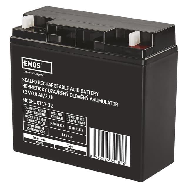 🔋 EMOS - Wartungsfreier Bleiakku - 12V 18Ah - AGM Batterie 🔋