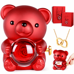 Goldmiky Ewige Rosen Bär Geschenkbox mit Halskette 🌹💝