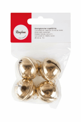🔔🎄 Rayher Metallglöckchen, kugelförmig, 29 mm ø, gold, Beutel 4 Stück - Weihnachtsangebot!