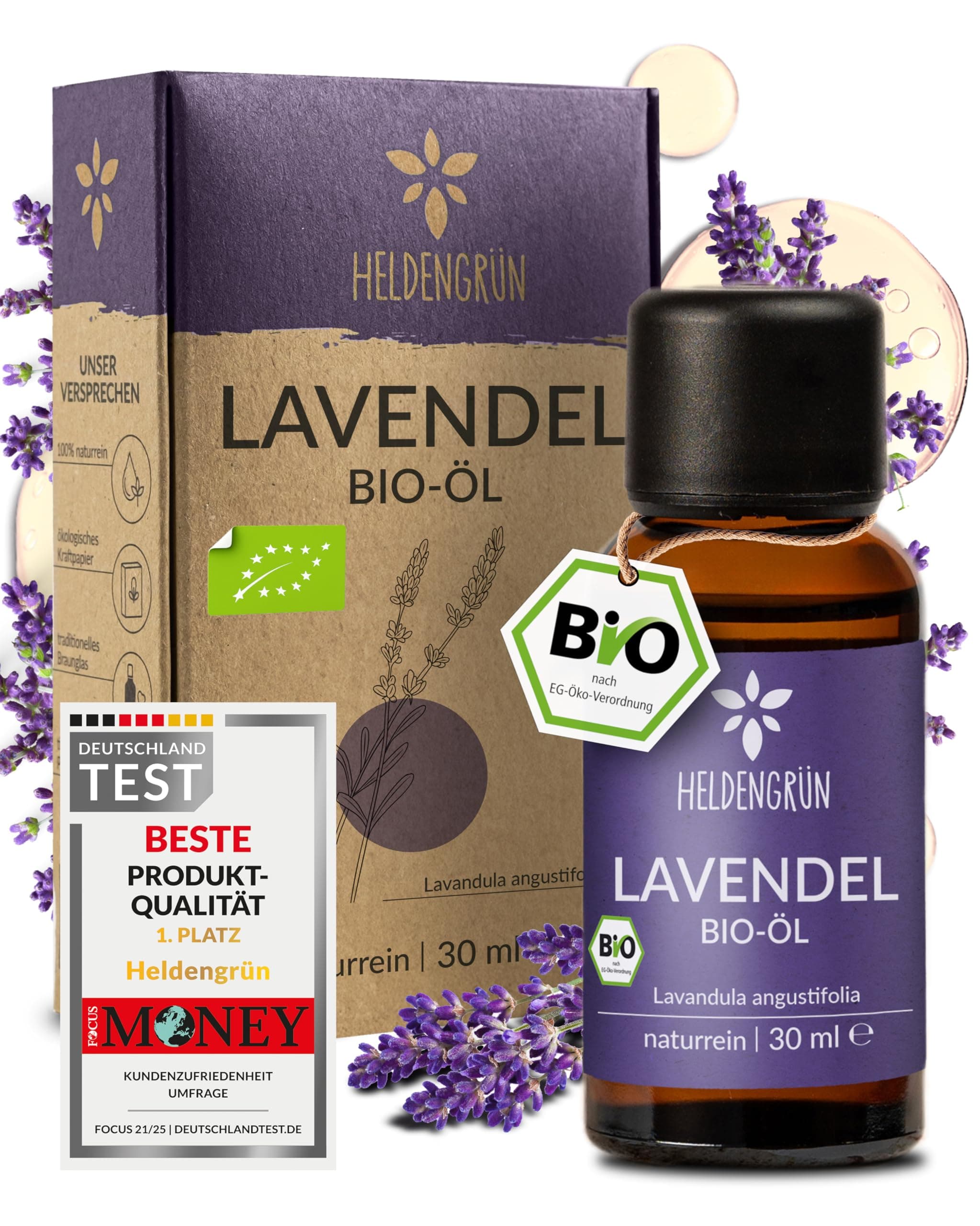 Heldengrün® BIO Lavendelöl [100% NATURREIN] 30ml - Aromatherapie Lavendel