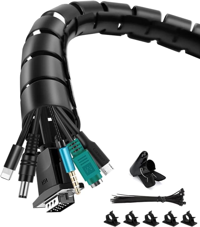 🔌 shinfly 2 x 1.5m Kabelschlauch Selbstschließend Schwarz | Kabelmanagement Kit