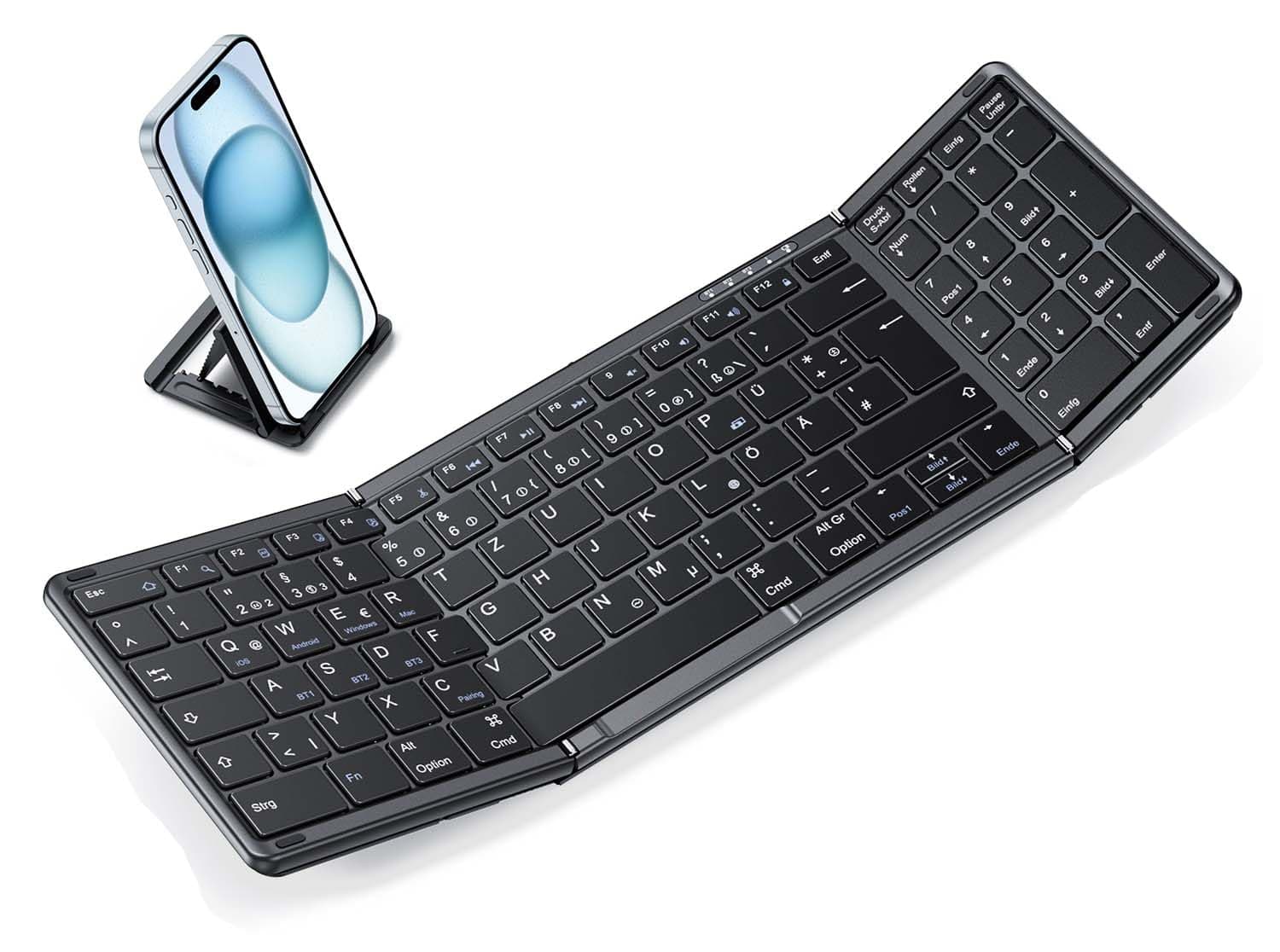 🌟 OMOTON Bluetooth-Faltbare-Tastatur: Kabellos & kompatibel! 🌟