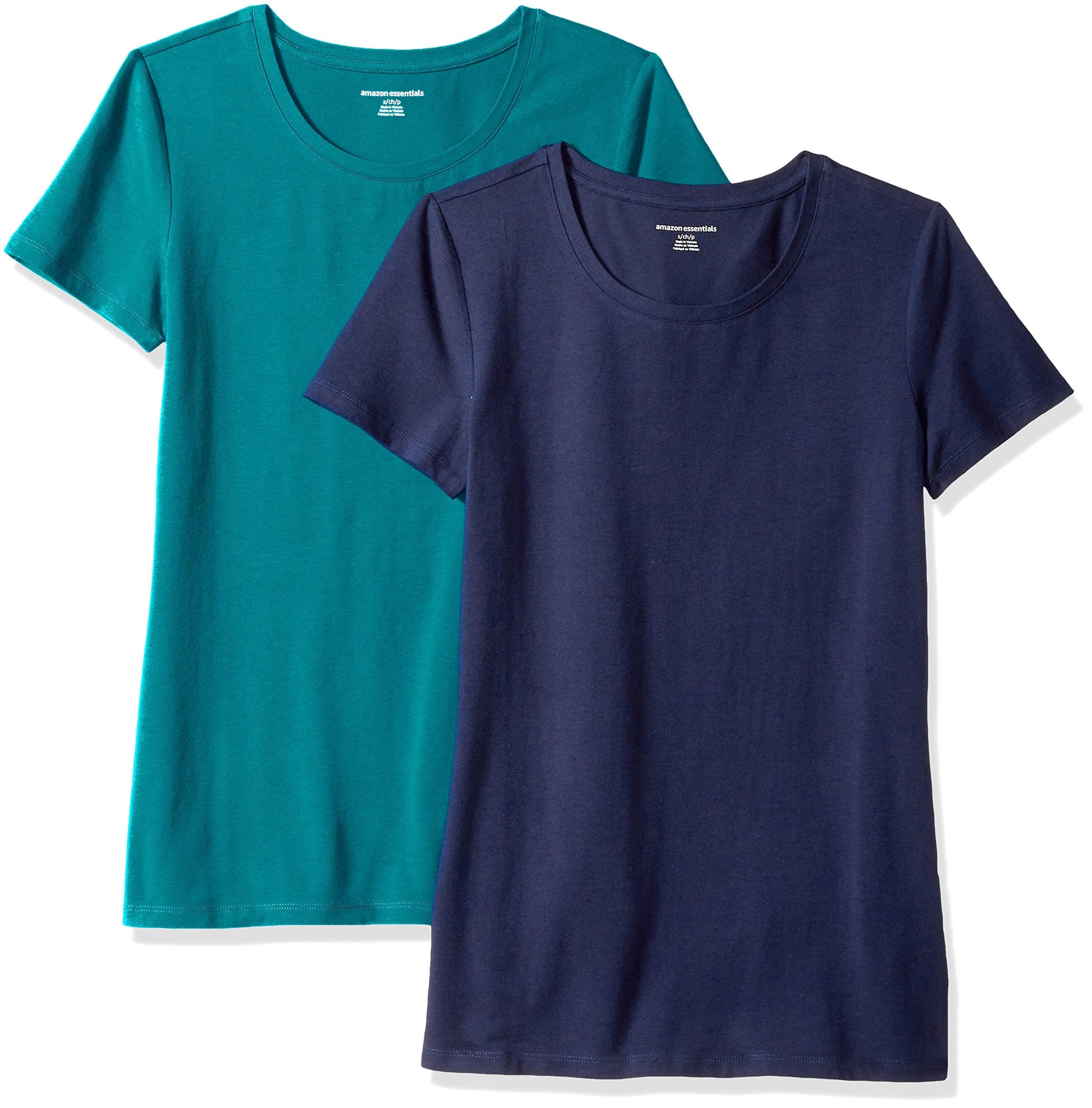 👕🌈 Amazon Essentials Damen T-Shirt mit kurzen Ärmeln und Rundhalsausschnitt