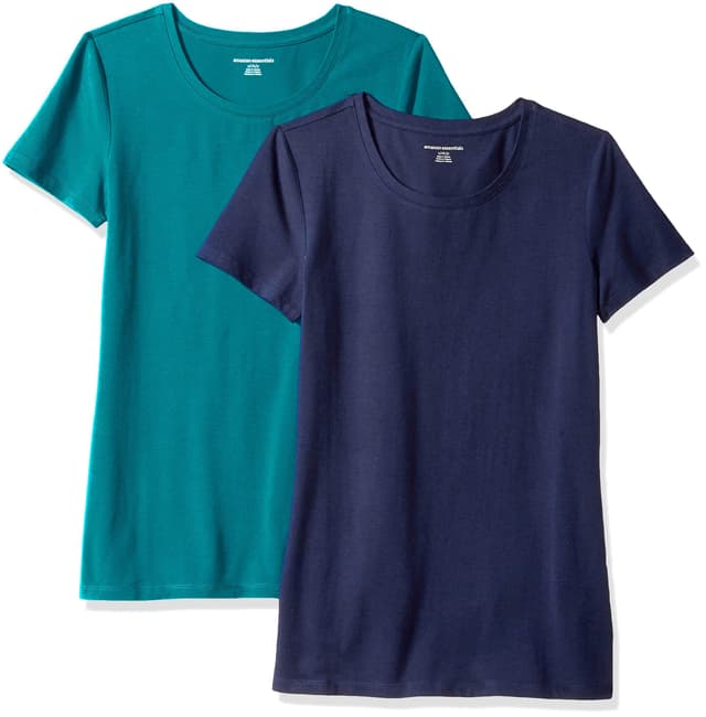 👕🌈 Amazon Essentials Damen T-Shirt mit kurzen Ärmeln und Rundhalsausschnitt