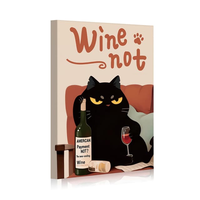 JBER Wandkunst: Inspirierende Zitate & Motivationsposter (Red Wine Cat)