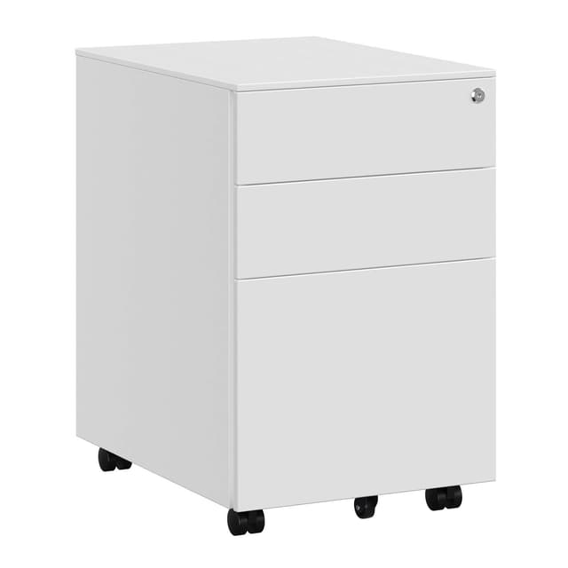 SONGMICS Rollcontainer mit 3 Schubladen, abschließbarer Büroschrank 🗄️