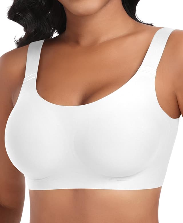 Nahtloser BH Damen Ohne Bügel Glatt Komfort Vollschalen Gepolstert Bustier Weicher BH Bequemer T-Shirt Soft BH Bra Bralette 🌸