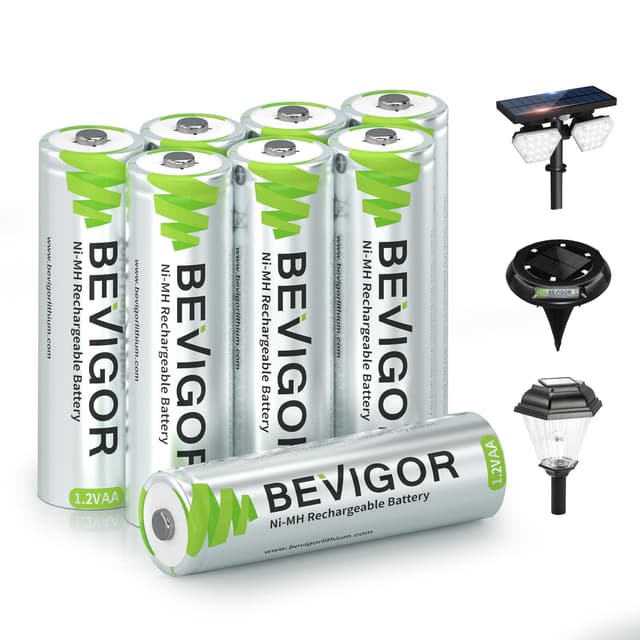 🔋🌞 BEVIGOR 8 Stück 1000mAh 1.2V wiederaufladbare Solar-Batterien 🌞🔋
