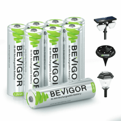 🔋🌞 BEVIGOR 8 Stück 1000mAh 1.2V wiederaufladbare Solar-Batterien 🌞🔋