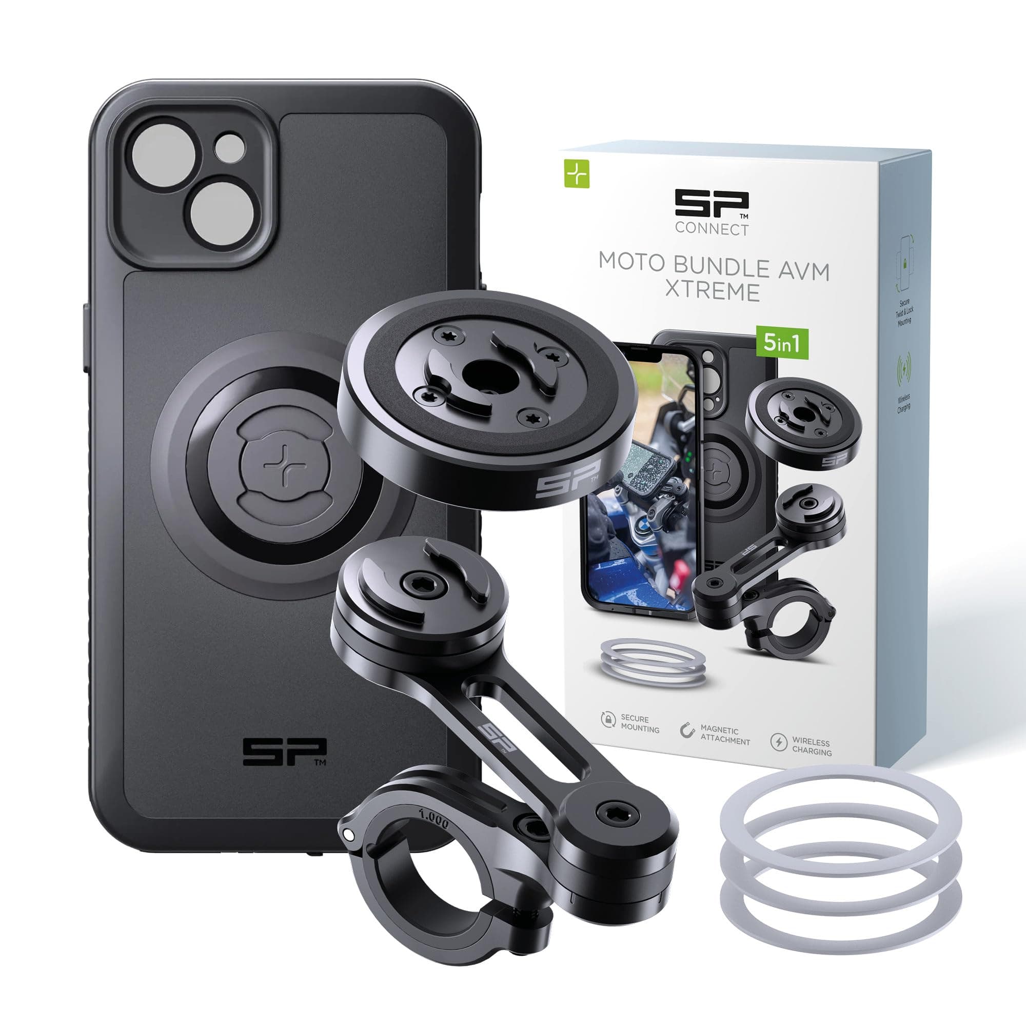 SP CONNECT Moto Bundle II AVM Xtreme | SPC+ | iPhone 14 Plus Handyhalter für Motorrad 🏍️📱