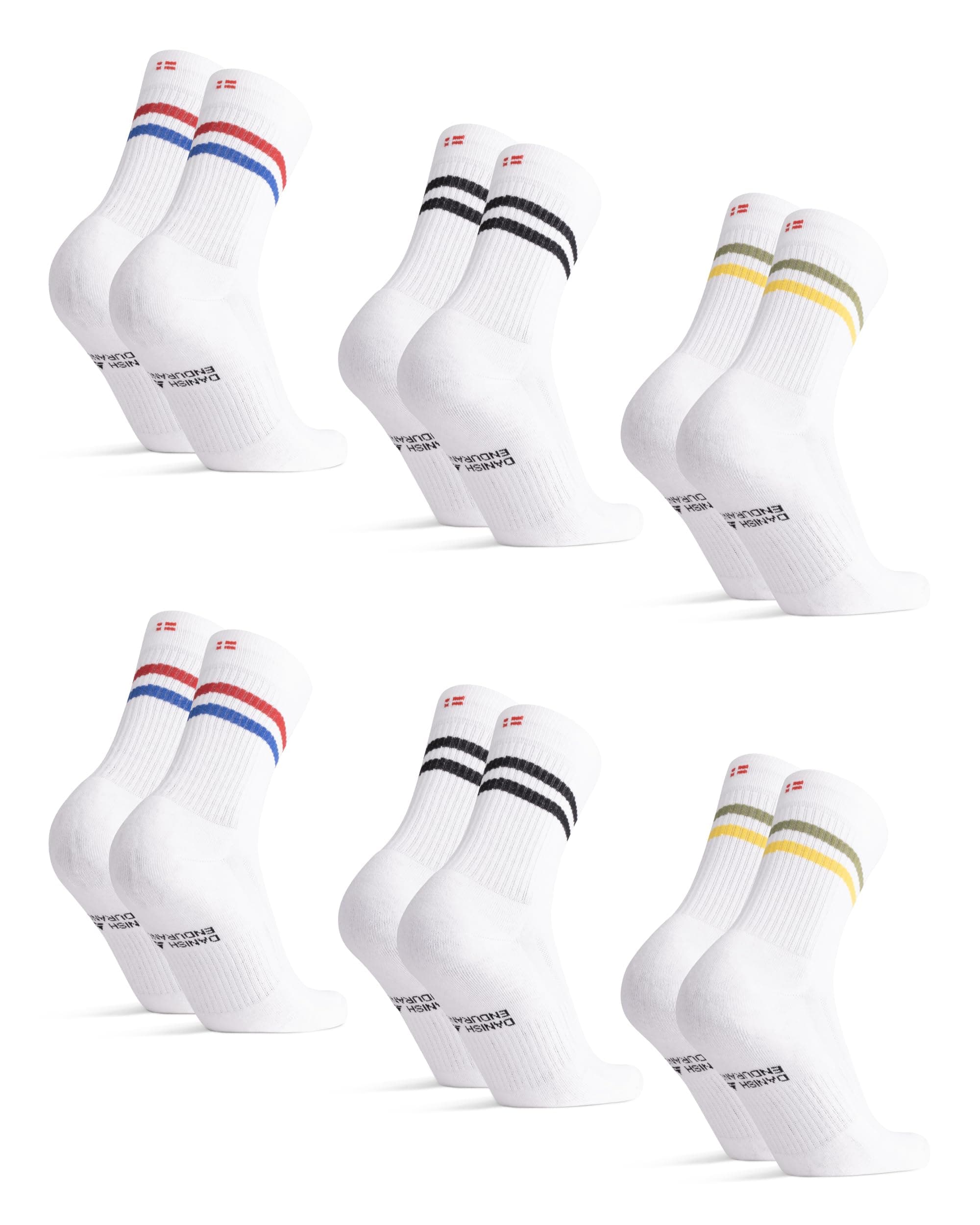 🧦 DANISH ENDURANCE Bio-Baumwolle Tennissocken 6er Pack - Premium Komfort & Qualität