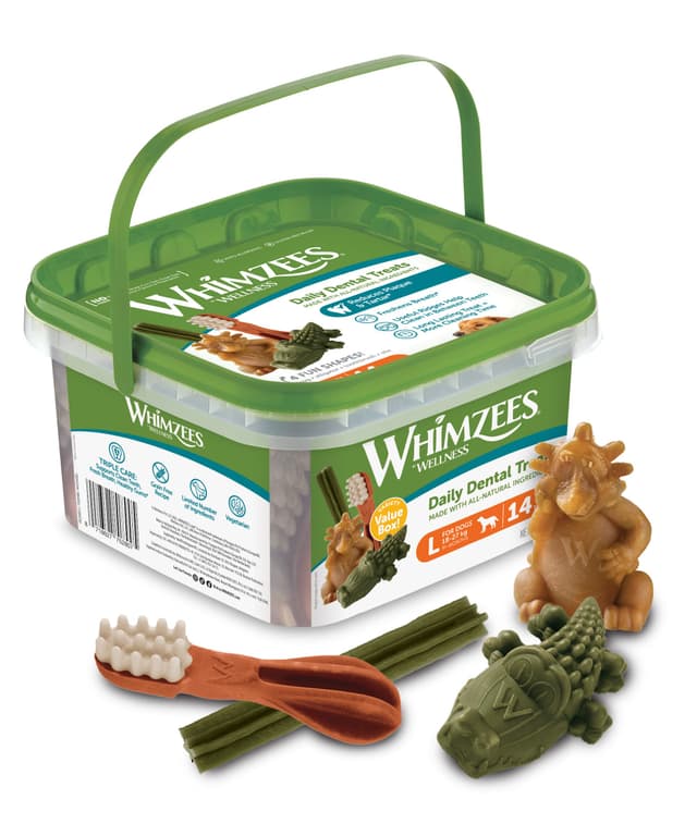 🐶 WHIMZEES Gemischte Vielfaltsbox für große Hunde, Größe L, 14 Stück 🦷