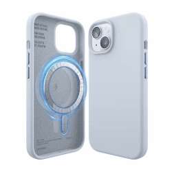 📱 elago Magnetische Silikonhülle Kompatibel mit iPhone 15 Hülle - Premium Silikon, Ganzkörper Schutzhülle in Hellblau
