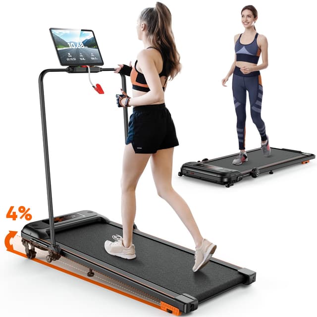 Laufband für Zuhause mit Neigung, Klappbares Elektrisches Laufband bis 12 km/h 🏃