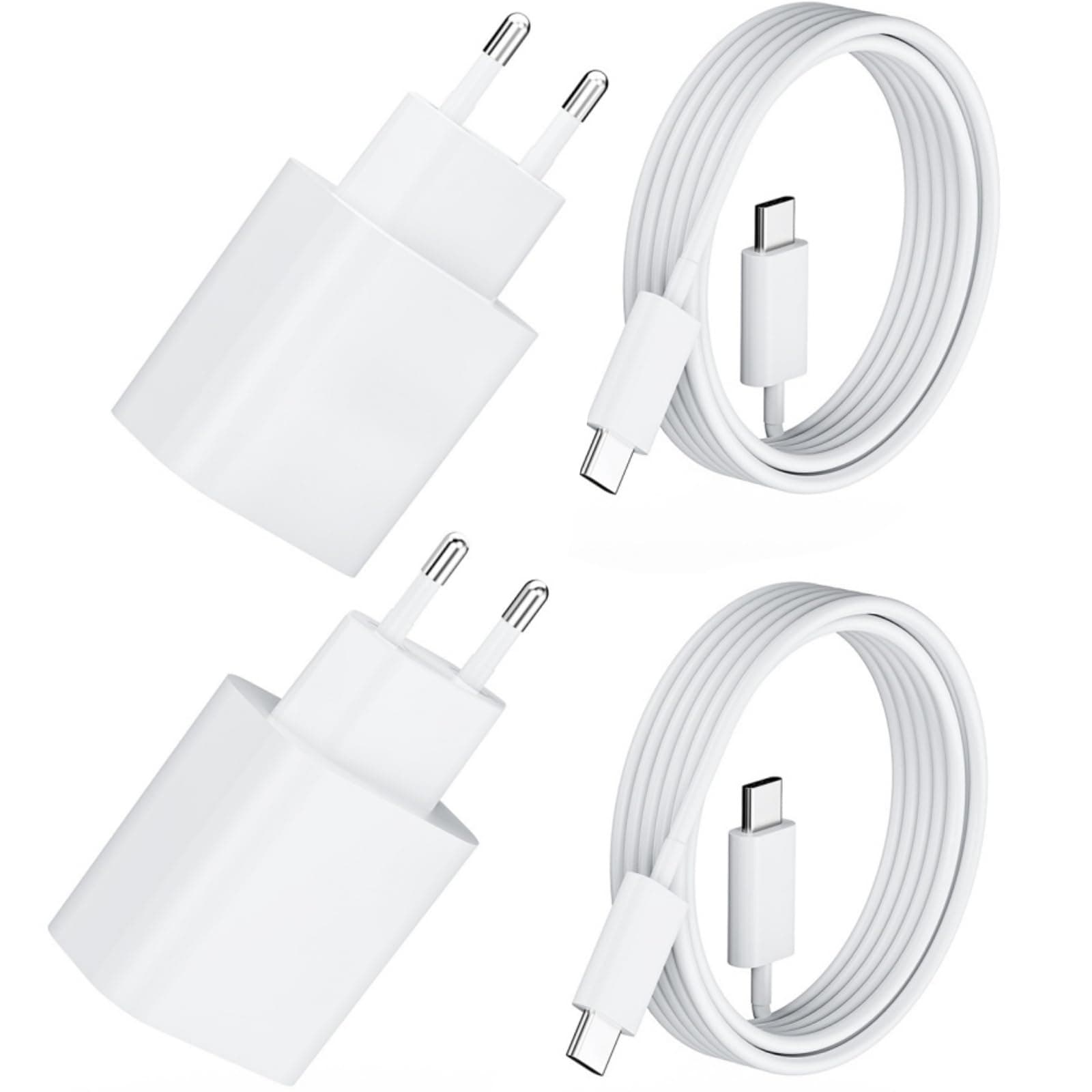 🔋 2er Pack 20W USB C Schnellladegerät PD 3.0 für iPhone & iPad + 2m USB-C Schnellladekabel 📱🔌
