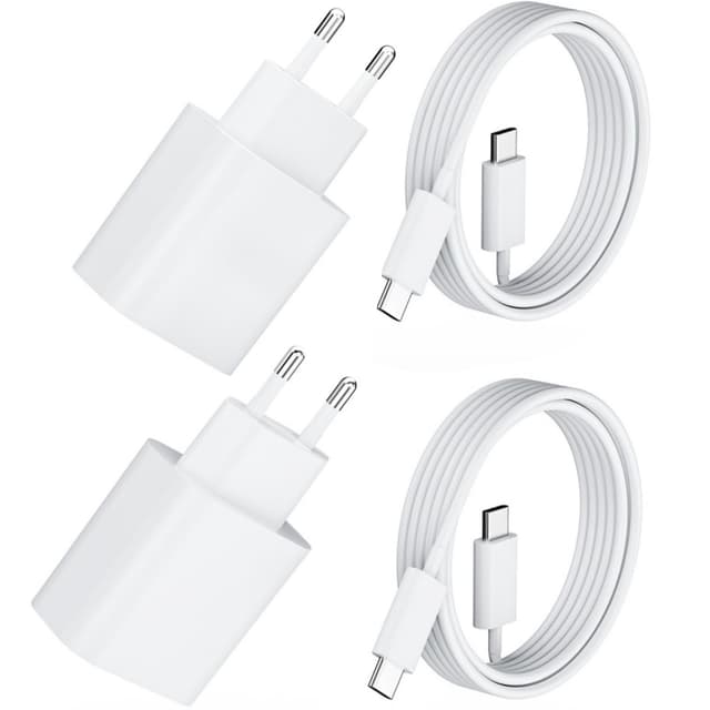 🔋 2er Pack 20W USB C Schnellladegerät PD 3.0 für iPhone & iPad + 2m USB-C Schnellladekabel 📱🔌