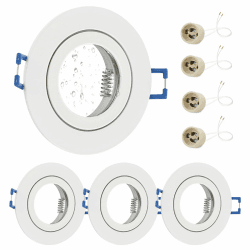 GeyouLux 4x LED Einbaustrahler 230V IP44 Aluminium Deckenspots