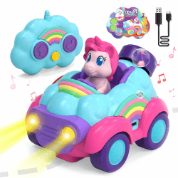 🦄 Lehoo Castle Ferngesteuertes Einhorn-Auto für Mädchen - Mit Lichtern und Musik