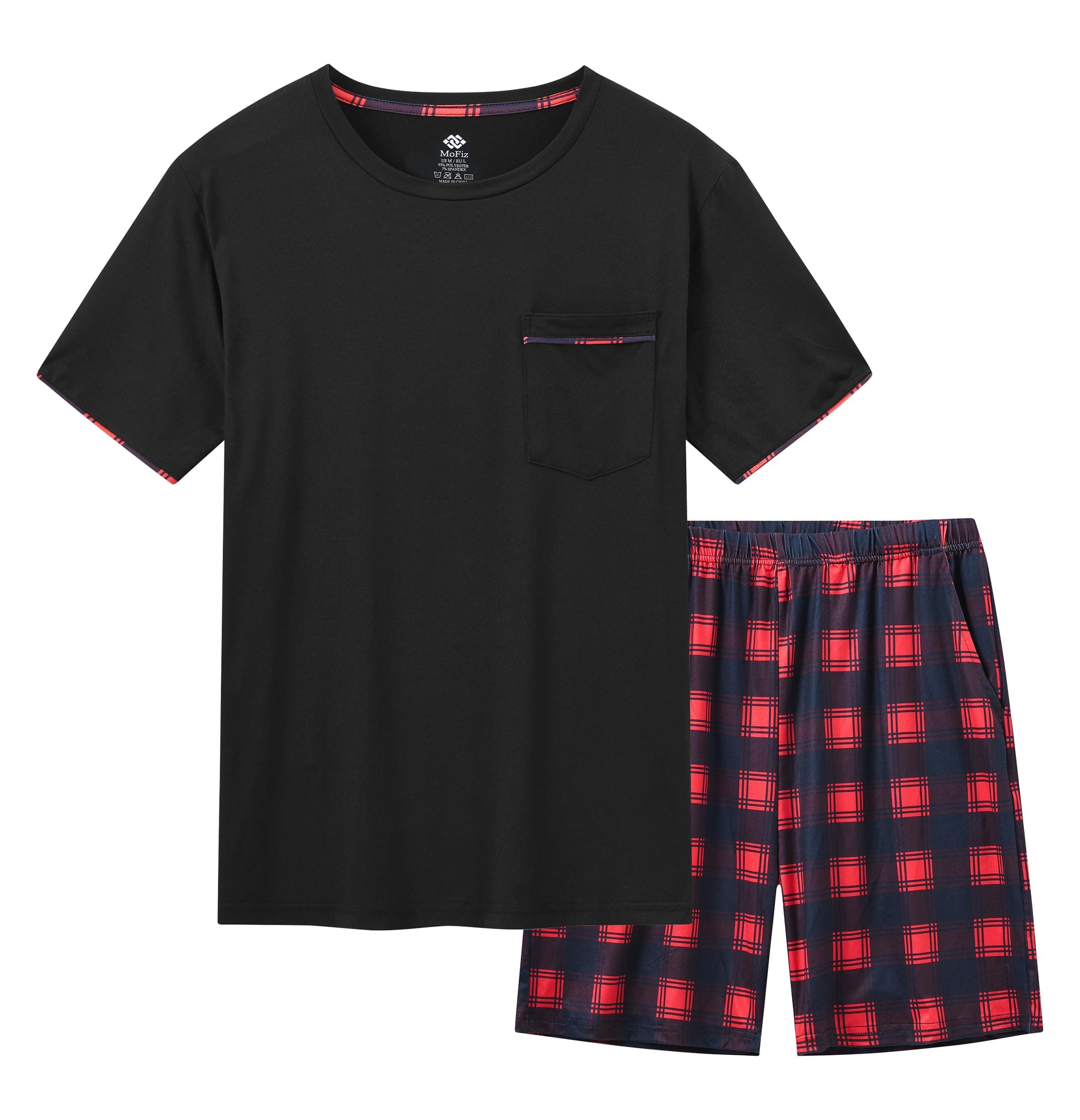 MoFiz Herren Schlafanzug Kurz Pyjama-Set 🌙 Bequem und Stilvoll! 🌟