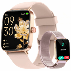 Smartwatch Damen Herren mit Telefonfunktion, 1,85" Fitnessuhr Smart Watch 😍🌟