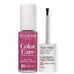 🌿🍇 PODERM Teebaum-Nagellack Color Care Himbeere - Verbessert das Aussehen für gelbe oder brüchige Nägel! 🌟