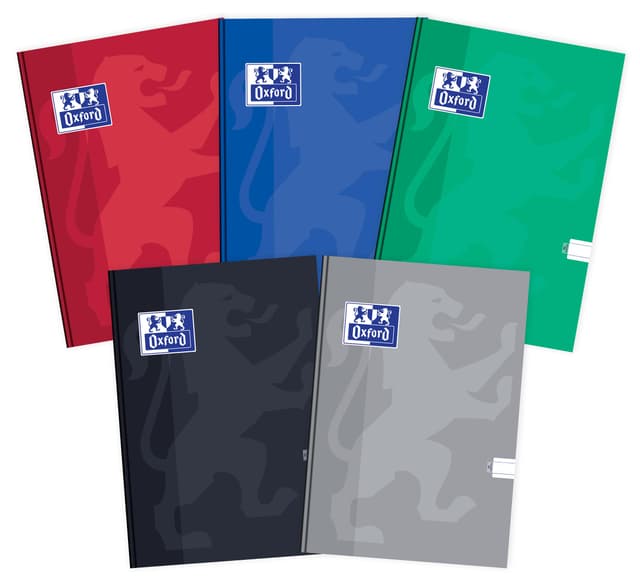 📒🎨 Oxford Notizbuch Kladde A4, 96 Blätter, Linie, 5 Stück-Packung Farbenmix - Sonderangebot!