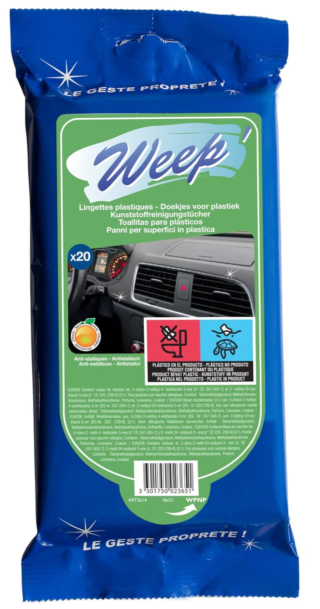 Sparangebot! 🌟 Weep Kunststoff-Reinigungstücher mit Orangenduft (20er-Pack) - Nur 2.89€