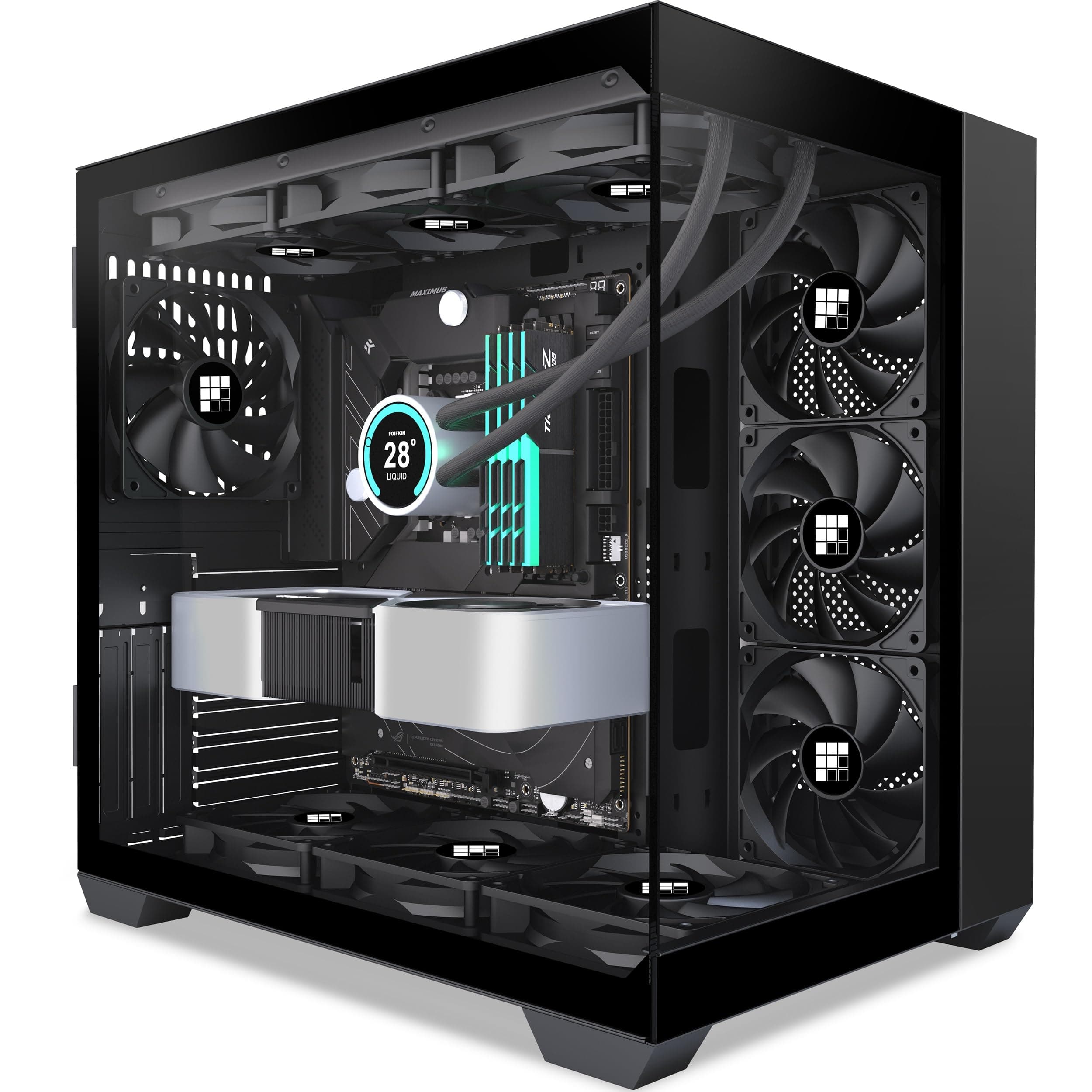 FOIFKIN F300 PC Gehäuse - 270° Panoramaglas mit Type-C (Schwarz, F300) Angebot!