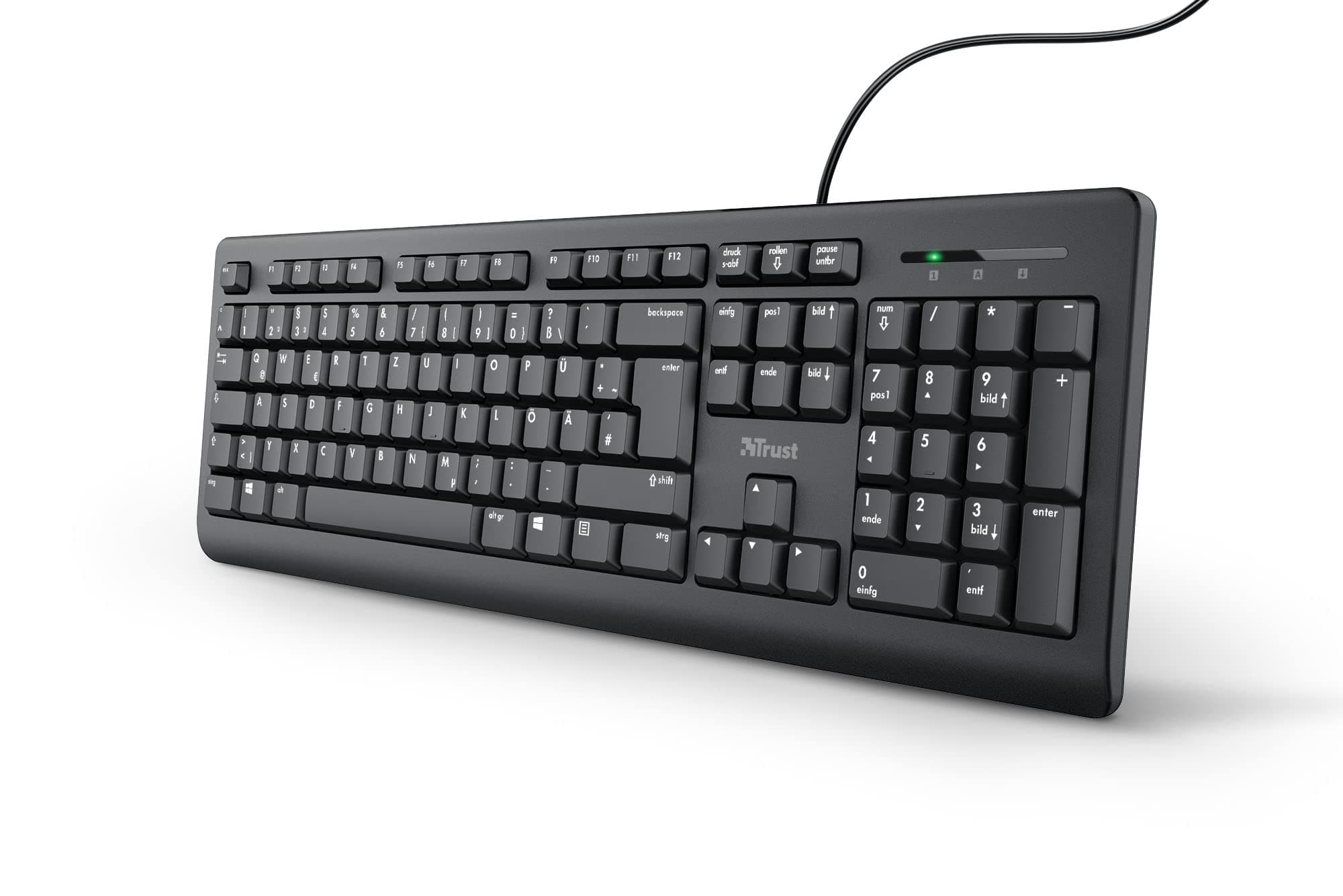 Trust Taro Kabelgebundene Tastatur, Deutsches QWERTZ Layout, Leise Tasten 🖤🖱️