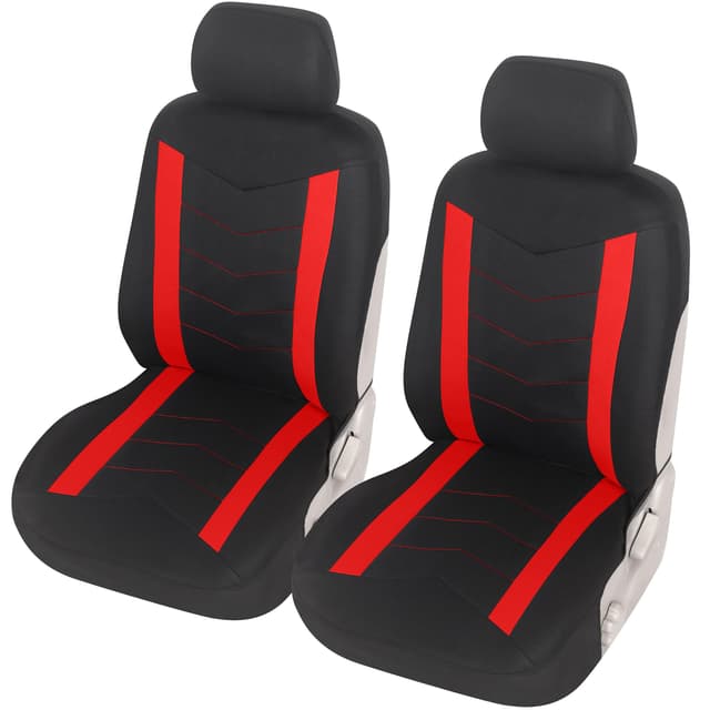 Upgrade4cars Autositzbezüge Set | Vordersitze rot | Auto-Schonbezüge Schwarz | Auto-Sitzbezug Universal