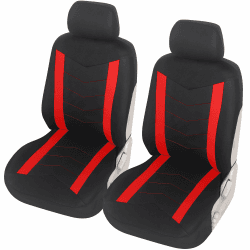 Upgrade4cars Autositzbezüge Set | Vordersitze rot | Auto-Schonbezüge Schwarz | Auto-Sitzbezug Universal