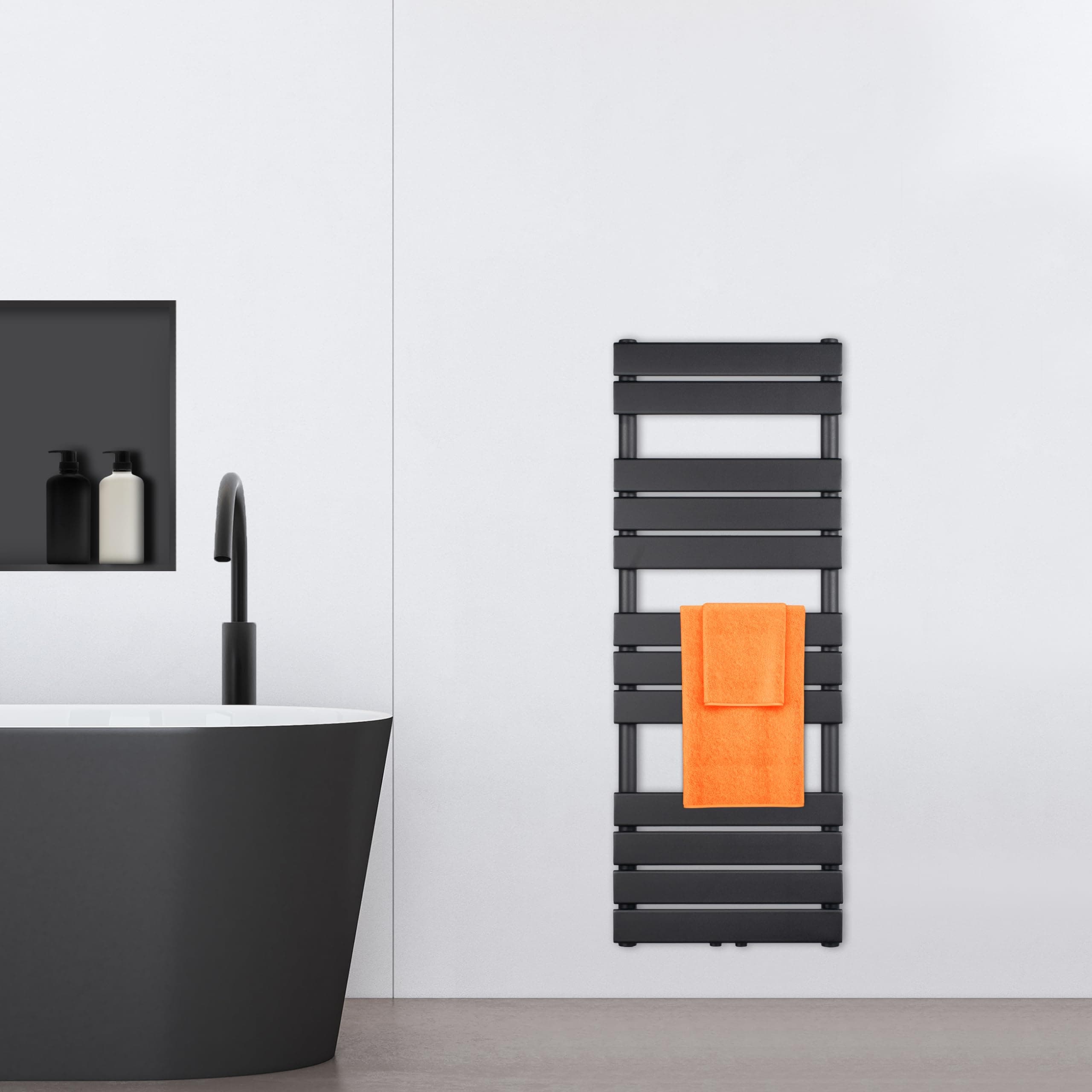 VILSTEIN Badheizkörper Schwarz 120x45 cm - Handtuchwärmer & Heizkörper fürs Bad 🚿
