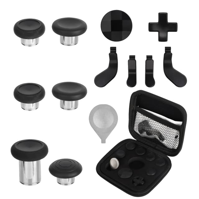 EEEKit Metall Thumbsticks, 13 in 1 D-Pads und Paddles Trigger Buttons Ersatzteile für Xbox One Elite Series 2 Controller, Schwarz 😎🎮