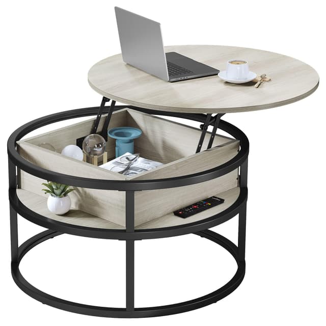 YITAHOME Couchtisch Rund mit Hebeplatte 🛋️