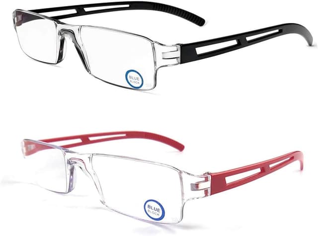 KoKoBin 2er-pack Rahmenlose Lesebrille Sehhilfe mit Blaulichtflilter Anti Blaulicht Lesehilfe +2.5 Dioptrien 📚
