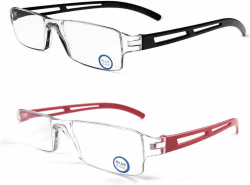 KoKoBin 2er-pack Rahmenlose Lesebrille Sehhilfe mit Blaulichtflilter Anti Blaulicht Lesehilfe +2.5 Dioptrien 📚