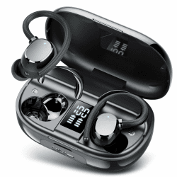 Bluetooth Kopfhörer Sport, 2025 Neue In Ear Kopfhörer Kabellos Bluetooth 5.3 mit 4 ENC Noise Cancelling Mikrofon, IP7 wasserdichte Earbuds, 128 Std Spielzeit, Dual LED Anzeige Ohrhörer für iOS Android schwarz