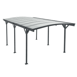 Juskys Carport mit Bogendach 5x3 m - Aluminium Überdachung ⭐ Unterstand für Autos ⭐ Dunkelgrau