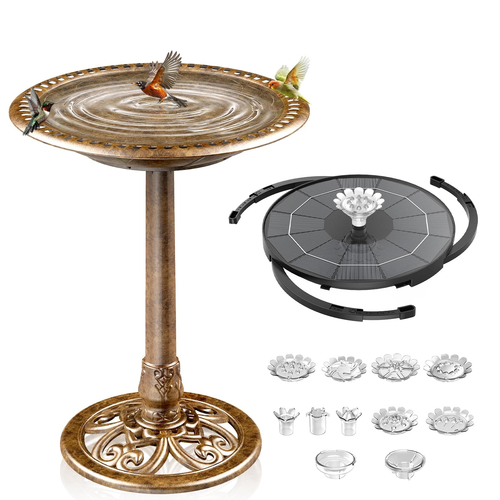 🐦🌞 AISITIN Vogeltränke mit 3,5W Solar Springbrunnen - Garten Dekoration 🌿🌻