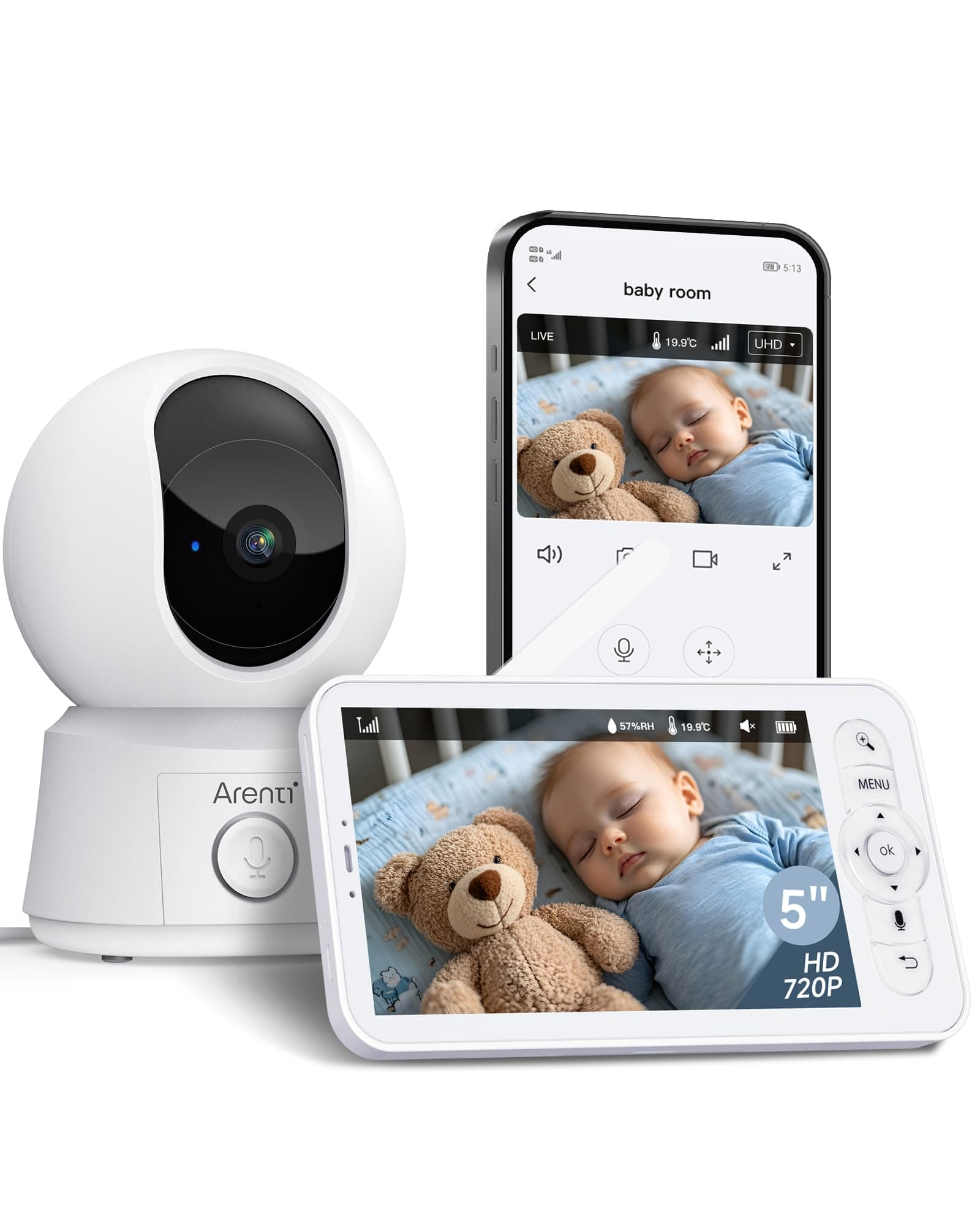 ARENTI Babyphone mit Kamera und App 📹👶