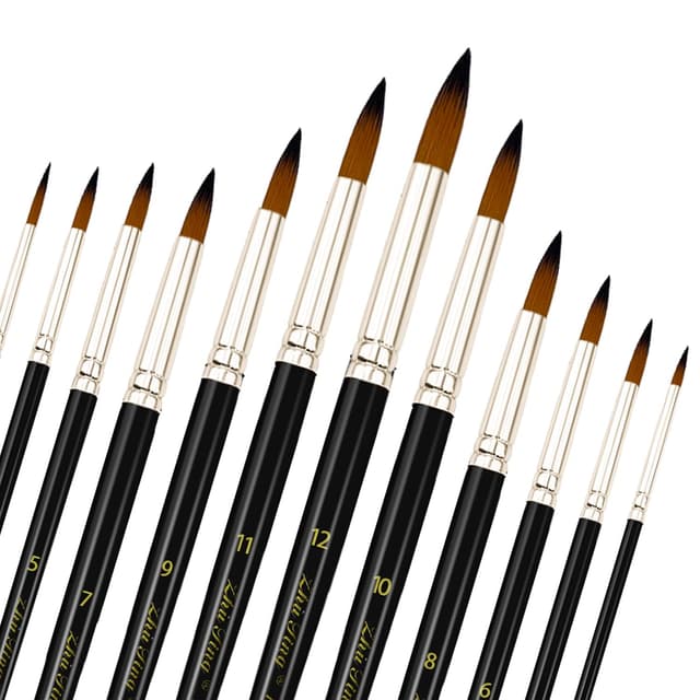 🎨 12 Stück Nylon Pinsel Künstlerpinsel Pinsel Set Malen Nylonhaar 🖌️
