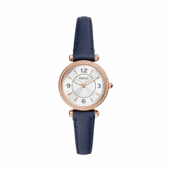 FOSSIL Carlie Damenuhr Roségoldton und Blau ⌚🌊 Angebot bei HelloDeals