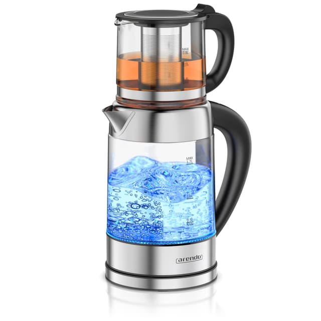 Arendo - Glas Wasserkocher mit Temperatureinstellung 1,8 Liter - Teekocher 0,8 Liter mit Sieb 🍵🔥
