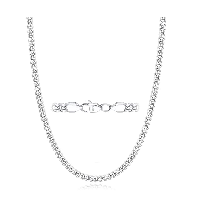 Esrael S925 Sterling Silber Kubanische Kette Halskette für Männer 😎